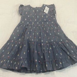 NWT Crewcuts Chambray Dress with Metallic Stitching - Size 5